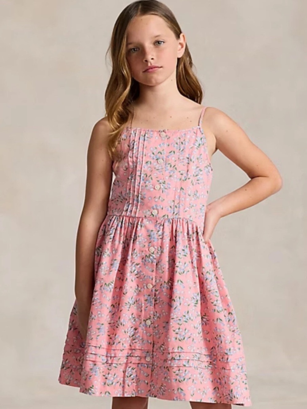 Polo Ralph Lauren Floral Linen Cotton Dress Girls Sz 14 Polo Country Collection